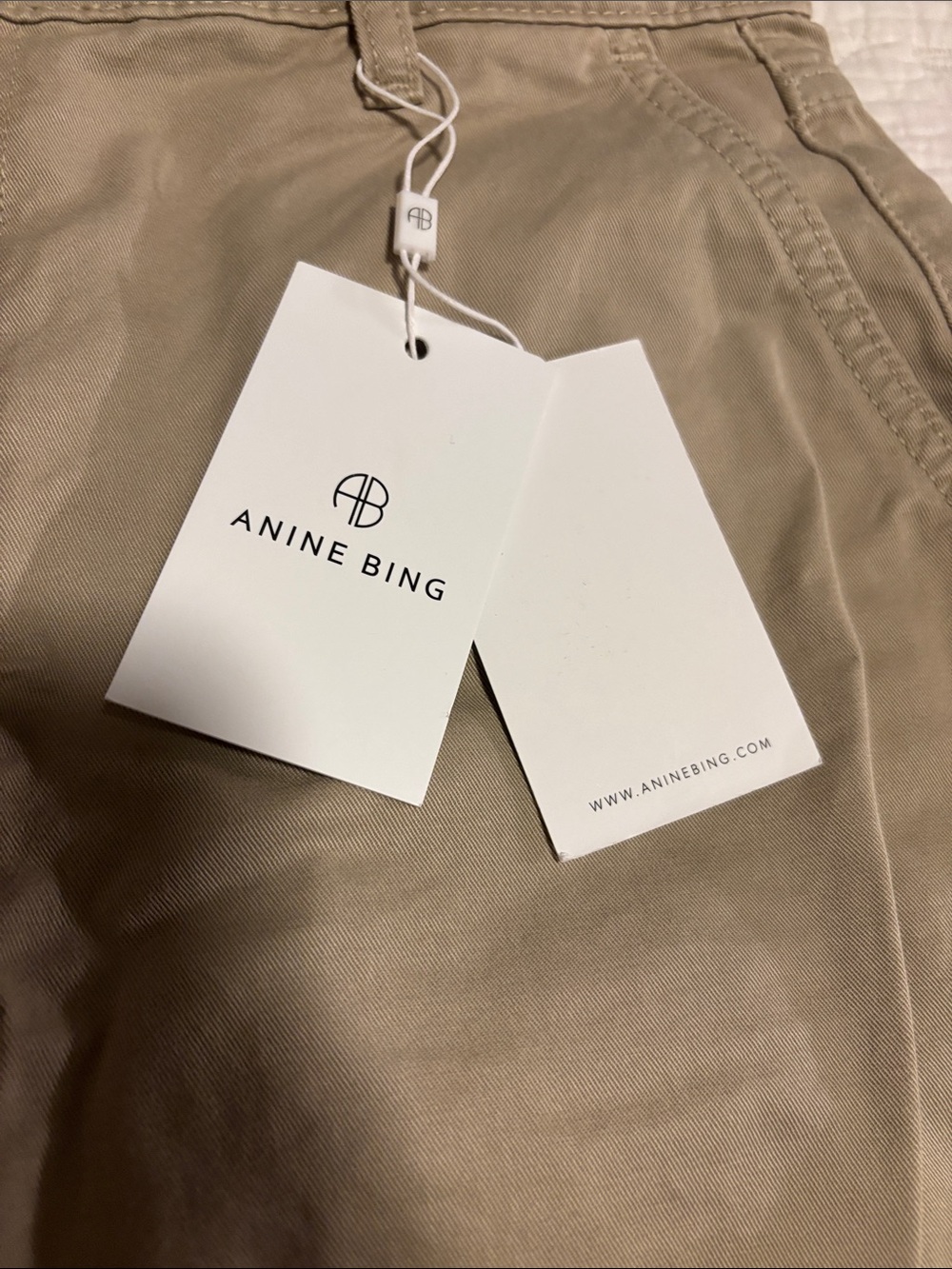 NWT Anine Bing Briley high rise Wide-Leg pants in Tan 28 - Picture 8 of 14